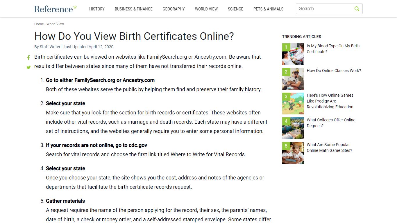 How Do You View Birth Certificates Online? - Reference.com